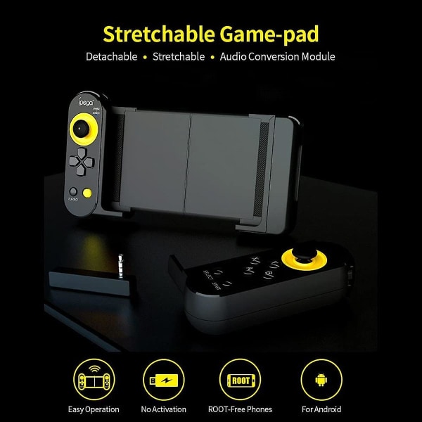 Ipega Pg-9167 Bt 4.0 Trådløs Gamepad Strækbar Game Controller Joystick Til Android Mobiltelefon/pc/tablet Sort