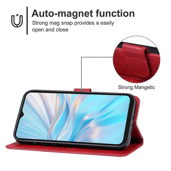 Läderfodral för Blackview Oscal C70 Red