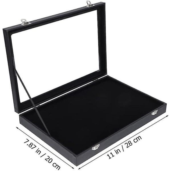 Samlingsnålsdisplayfodral, genomskinlig samlingsdisplaylåda med insats, smyckesförvaringshållare samlingsförvaringslåda för bröstnål, medalj, märken, band, gåva