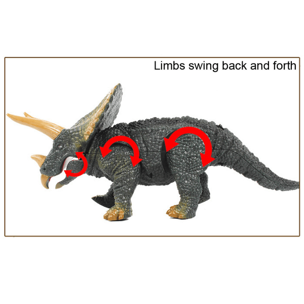 Gåfjärrkontroll Dinosaurie Triceratops Leksaksmodell Ljus Ljud Action Figur