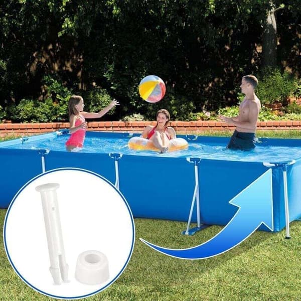 12 stk. plastikstifter, Intex pool reservedele, plastik poolstift, til de fleste rammebassiner - rektangulær/rund pool (6 cm) Black