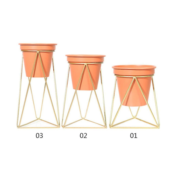 Plantepotte med potteplante stativ moderne metall blomsterpotte innendørs planter display rack hjemmedekorasjon