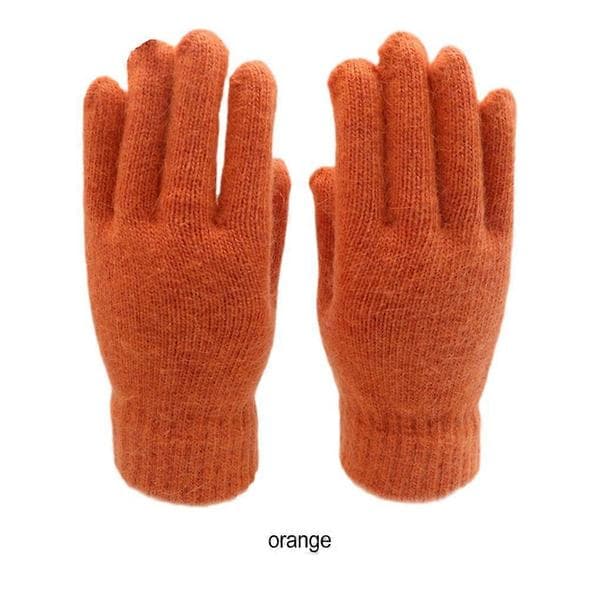 Ulliga Varma Och Trendiga Stickade Vinterhandskar För Män Stickade Handskar Fingerhandskar Deep Orange