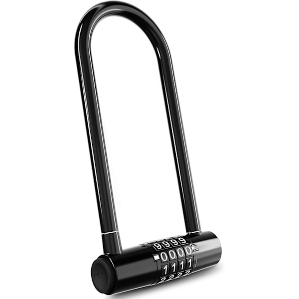 4-position combination U-shaped padlock, 18.5cm long lock buckle with resettable padlock, extended fitness lock waterproof bicycle, electric scooter,