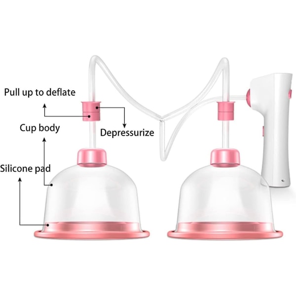 Elektrisk brystmassager Multifunktionel brystforstørrelsesinstrument Kopforstørrer Double cup large (13.5cm)