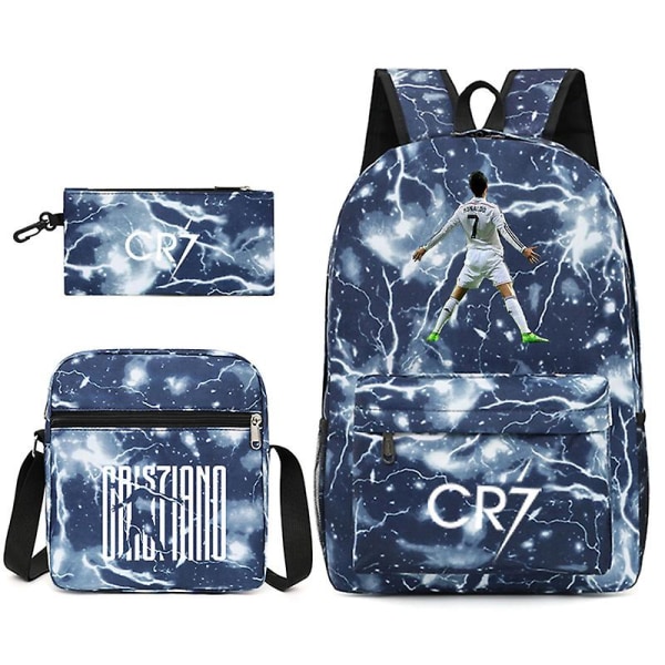 Fashion Cr7 Teini-ikäiset Pojat, Lapset, Opiskelijat, Koulureput, Läppärireput, Kolmiosainen Sarja