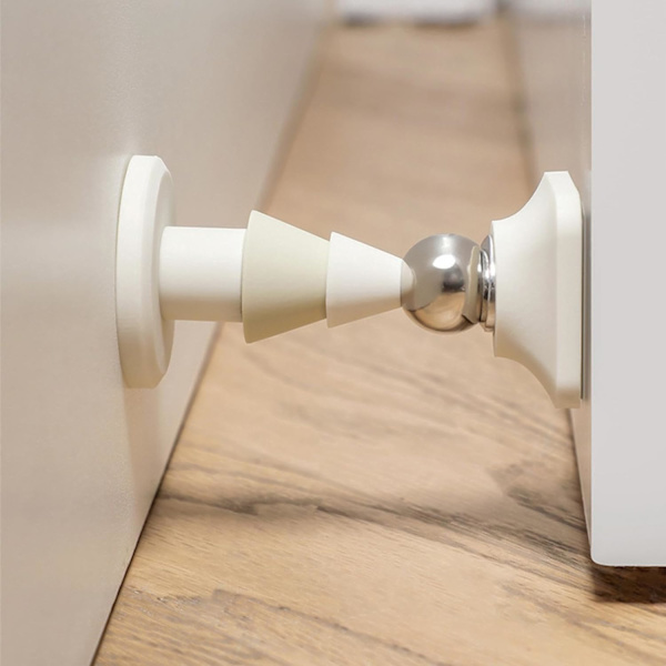 Magnetisk dörrstopp - Tyst dörrstopp - Magnetiska dörrstopp för vägg- och golvmontering, ingen borrning Tyst dörrhållare för hemmet