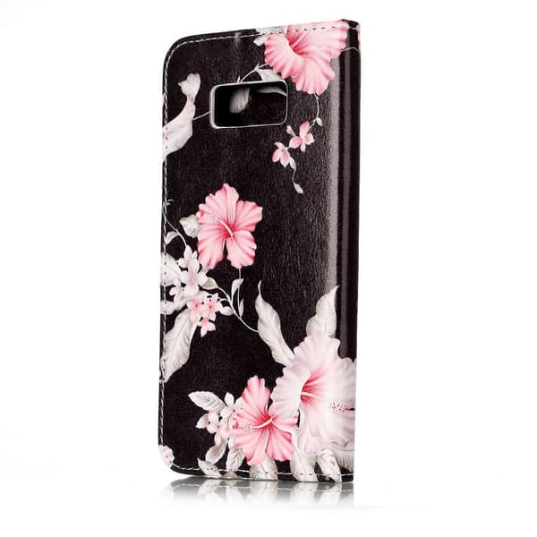 Mønstret læderpung med stativ til Samsung Galaxy S8 G950 Multicolor White Marble Pattern