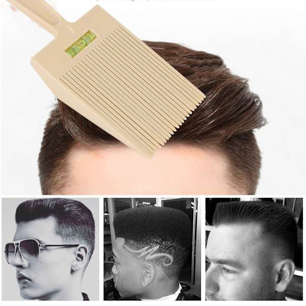 Flat Top Guide Comb Med Flydende Boblevandsret Flattop Hår Flattopper Beige