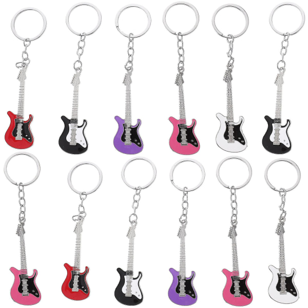 12 kpl Guitar Decor avaimenperä Creative riippuva avaimenperä avainlaukkuun As Shown M