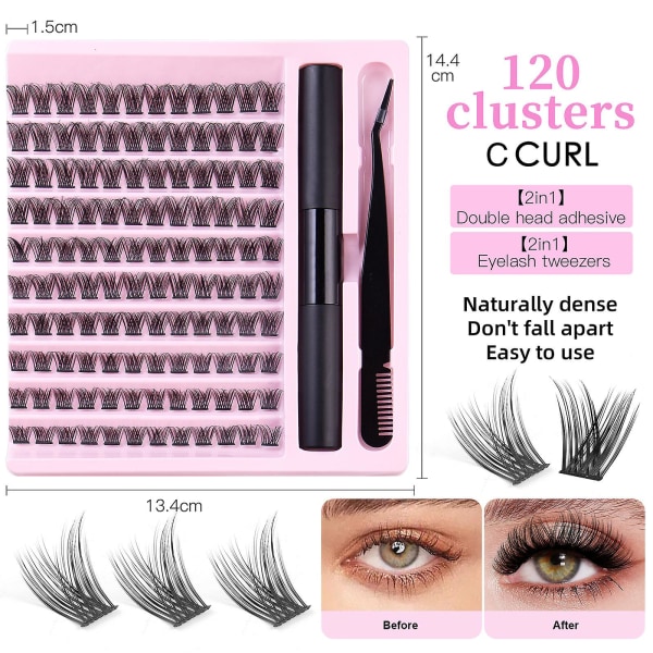Diy Lash Extension Kit, lash Clusters With Bond And Seal Individual Lashes Kit 110 pcs