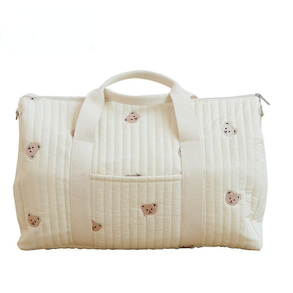 Korea Style Nyfødt Babypleje Blepose Mummy Skuldertaske Broderi Quiltet Barnevogn Ble Opbevaringsarrangør Store Håndtasker Bear S