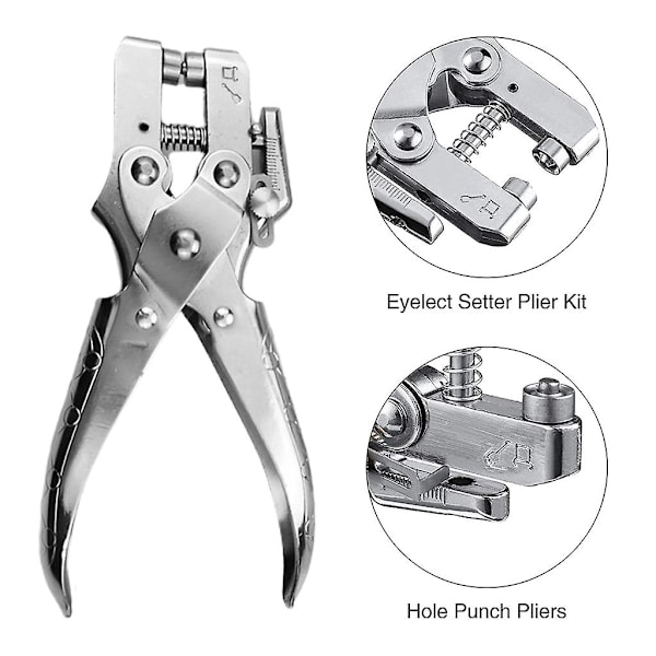 Grommet Øjeplade Tang 3/16 Tommer Øjeplade Hulstans Tang Med 200 Stykker Metal Øjer Nem Tryk Hul Grommet Bærbar