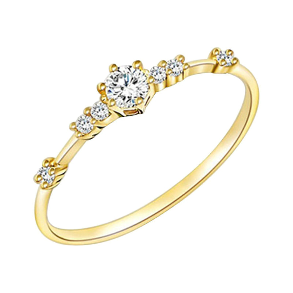 Kopparpläterad silver sju små diamanter damer utsökt konstellation ring