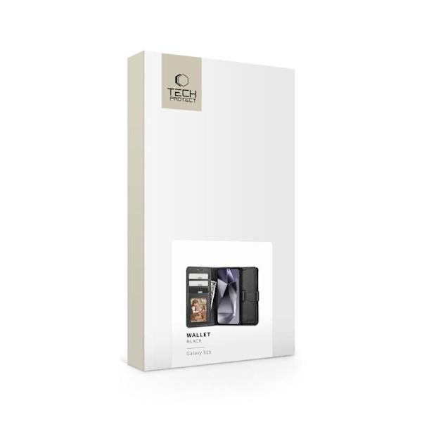 Tech-Protect Samsung Galaxy S25 Etui Læder Sort-FA-90 90