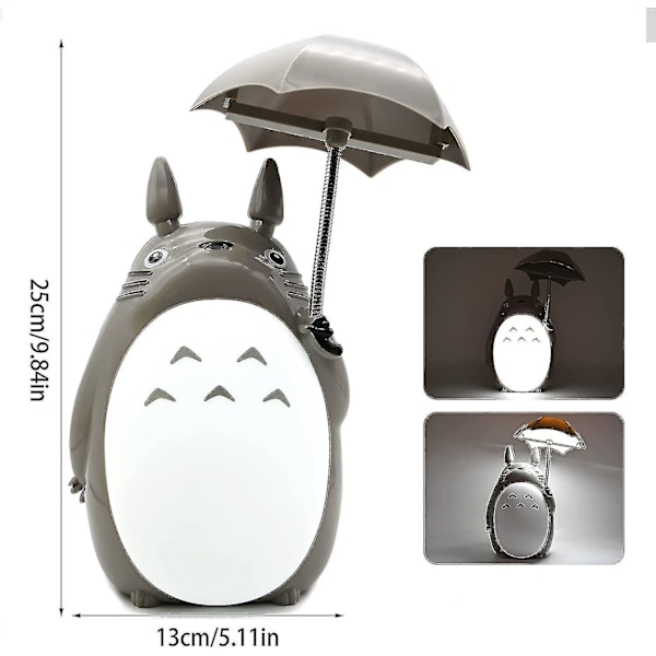 Min granne Totoro söt nattlampa, Totoro-varor, med 2 lägen kompatibel med sovrumslampa sänglampa läslampa bästa presenter kompatibel med flickor