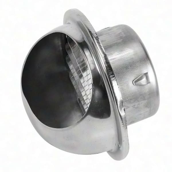 80 mm vægventil i rustfrit stål til luftudsugning og kanaler Silver