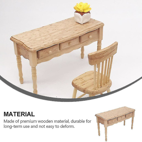 Miniatyyrinen luokkahuoneen pöytämalli Mini House Simulation Table Wood Furniture