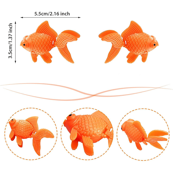 Kunstige akvariefisk i plast, realistiske fiskepynt, 15 stk.
