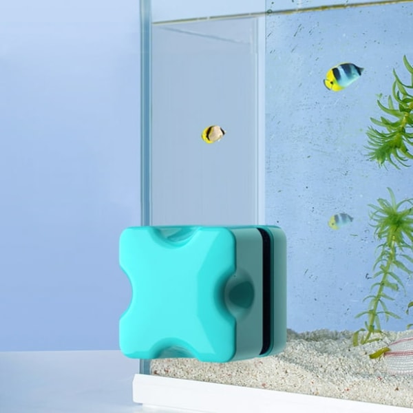 Fish Tank Mini Magnetic Brush Aquarium Dobbeltsidet glasrenser Flydende børsteskraber rengøringsværktøj