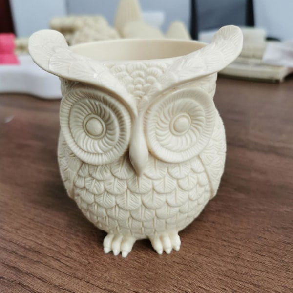 Diy Resinforme Egnet Til Slikkrukker Ugle Blomsterpot Form Lerforme A