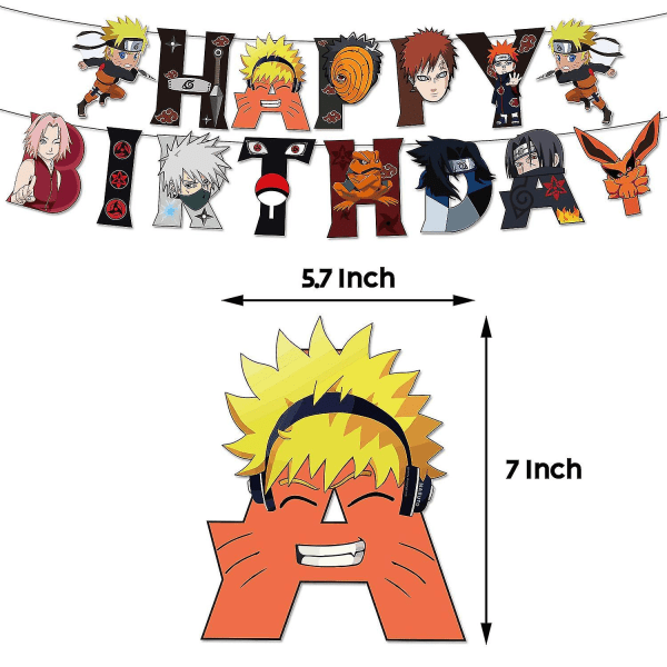 Naruto Theme Birthday Party Decoration Riman Banner Cake Account Balloon Spiral Piece Party Layout Set A