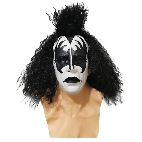 Halloween Kiss Gene Simmons Cosplay Lateksipäänaamio Pelottava Päähine Juhlatnaamiaiset Hieno Pukeutuminen Creepy Demon Asu Rekvisiitta A