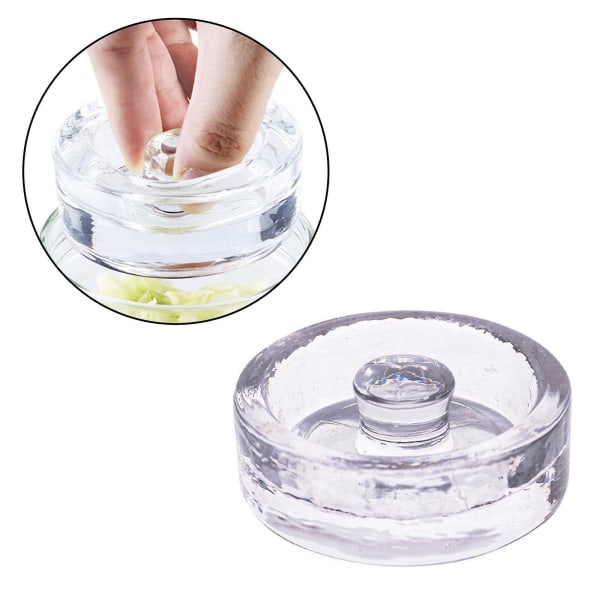 Gæringsvægte, robuste 7,2x3 cm til kimchi, grøntsager, fermentering, konservering Clear 7.2cmx3cm