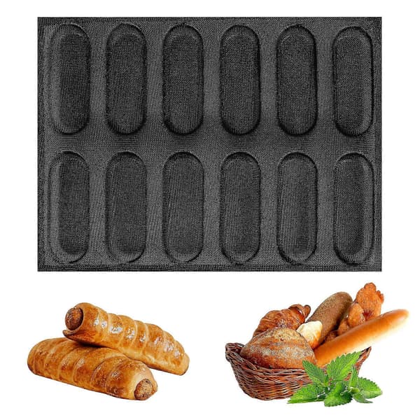 Silikoneform til brød - Non-stick perforeret form til franskbrød, hotdog, bagepapir, brødform