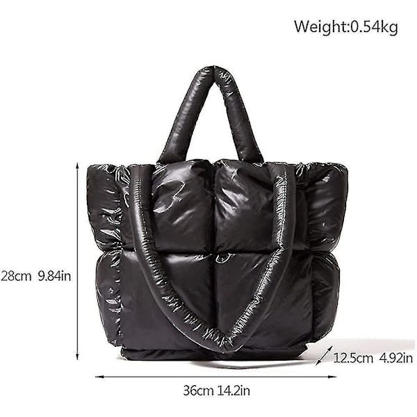 Newwaylarge Tote Bag Kompatibel Kvinnor, Lyxiga Vadderade Handväskor Och Handväskor Crossbody Väskor Kompatibel Kvinnor, Vinter Nylon Dun Bomull Axelväskor
