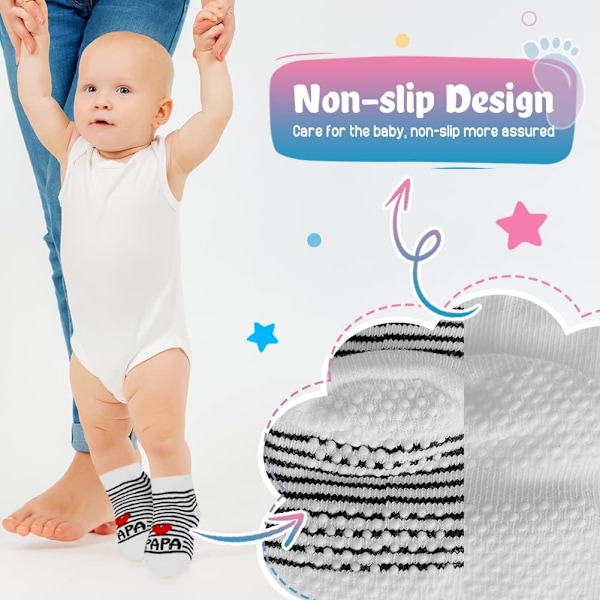 Liukumattomat vauvansukat, hauskat vauvansukat Liukumattomat vauvansukat 0-6 kuukautta LOVE MAMA ja PAPA, Liukumattomat vauvansukat lahjat syntymäpäiväpojalle tytölle