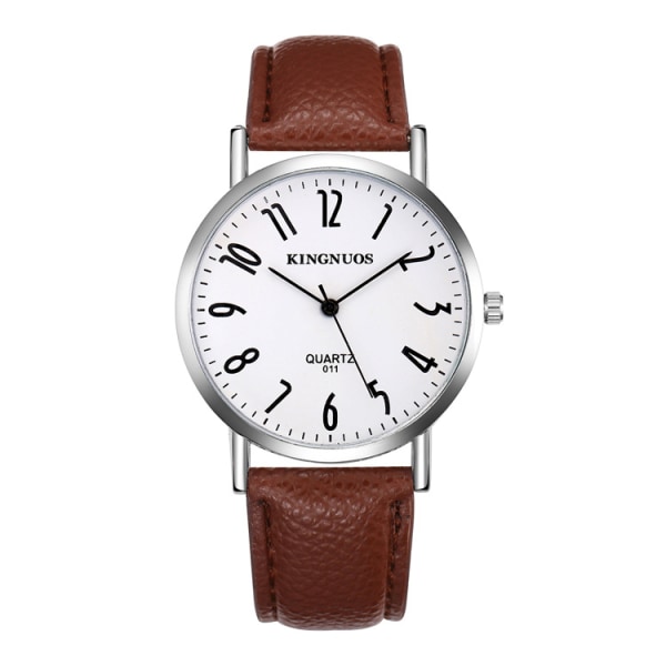 Yksinkertainen muoti litsikuvioinen vyö, vedenpitävä watch brown band white