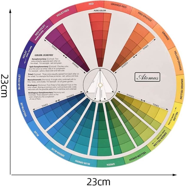 Fargehjul Fargebrett Kart Kunstner Fargeguide Verktøy for maling og negle- og interiørdesign