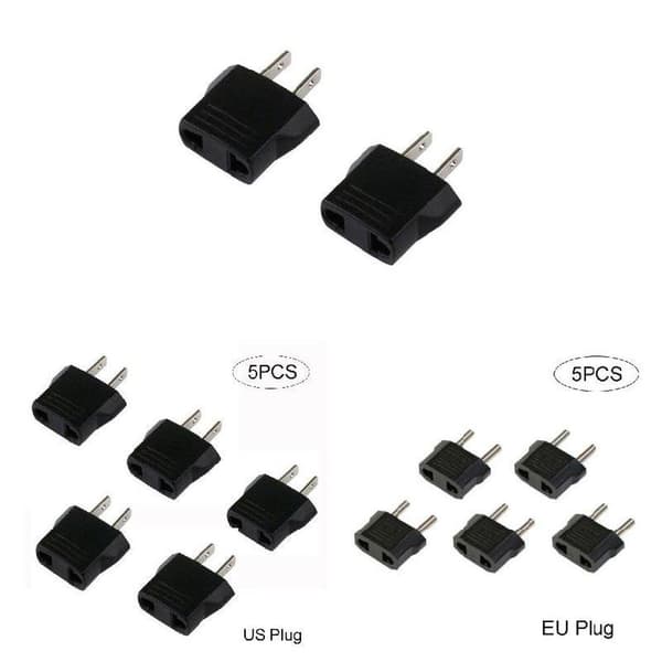 5 stk 110V til 220V omformeradapter Plugger Reiseadapter Konverter EU Plug