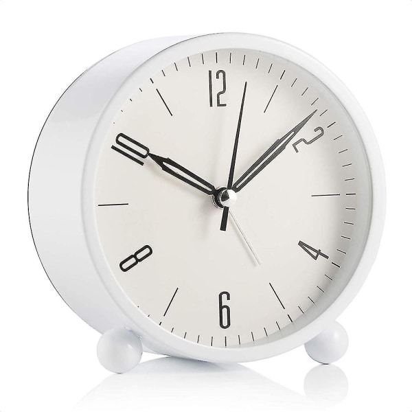 Silent Alarm Clock Bedside, Round Alarm Clocks,battery Powered