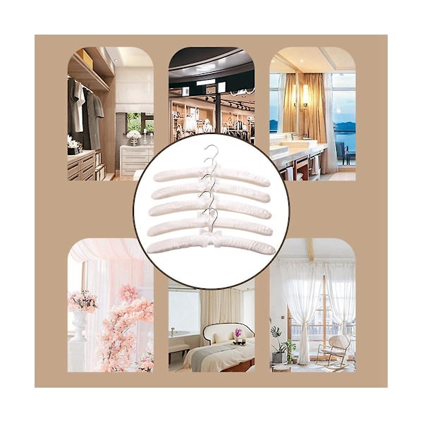 20 stk Satin-polstrede Hengere for Delikate Brudekjoler Silkehengere med Rustfri Svingbar Krom