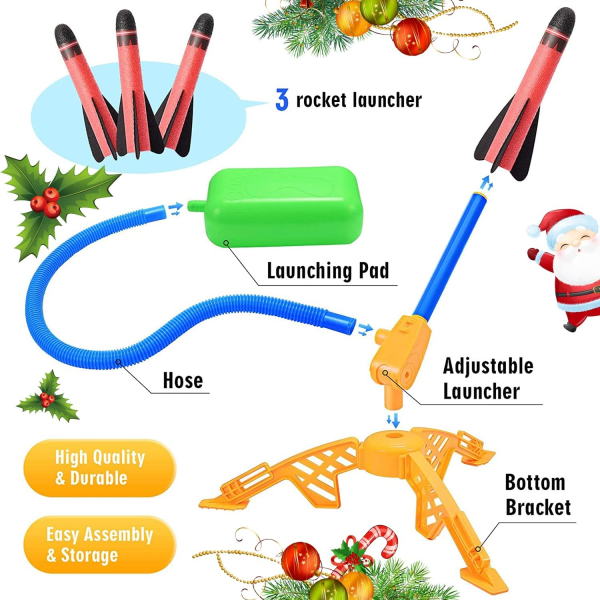 Stomp Rocket Toy Set for Boys Age 3-12, Outdoor Garden Gift for Kids Age 4-10