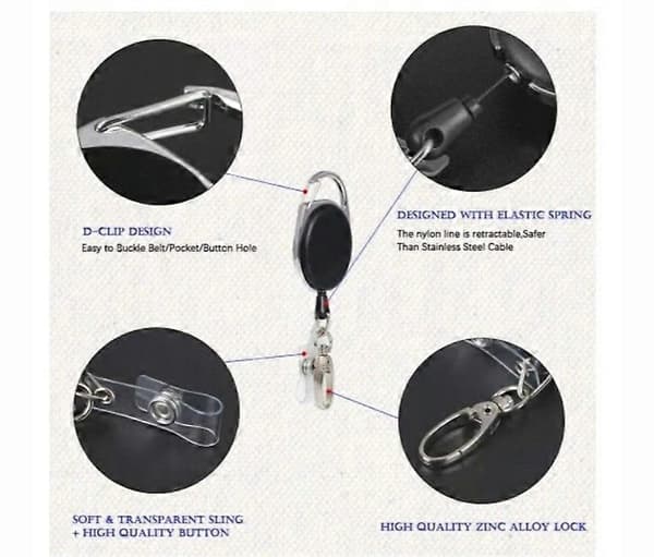 Telefon Lanyard Bomull Svart black