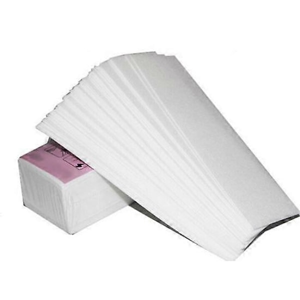100 stk. engangs depilatoriske nonwoven strips til ben, arm, hårvoksfjernelse, epilator