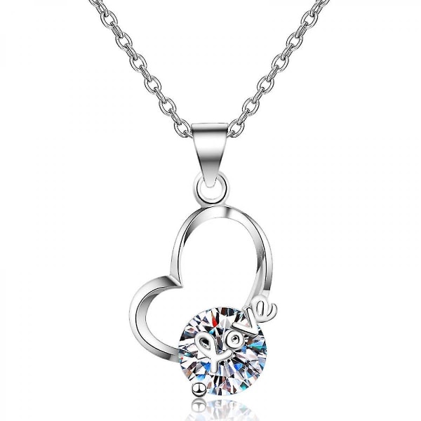 Moissanite Love Heart Hänge Halsband 2ct S925 Silver D Färg Ideal Cut Diamond halsband för kvinnor