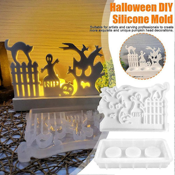 Halloween Lykta Silikonform, DIY Spöken, Pumpor, Rädda Katter Plug in unit