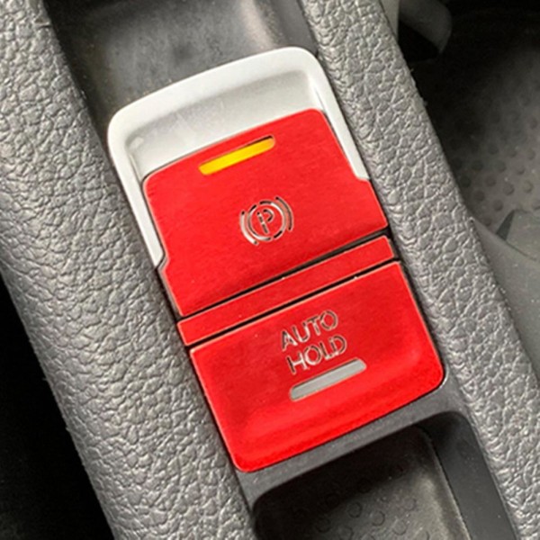 Car Handbrake Auto Hold P Switch Button Cover Trim For Golf 7 7.5 Mk7 At Accessories 2015-2019 Red red