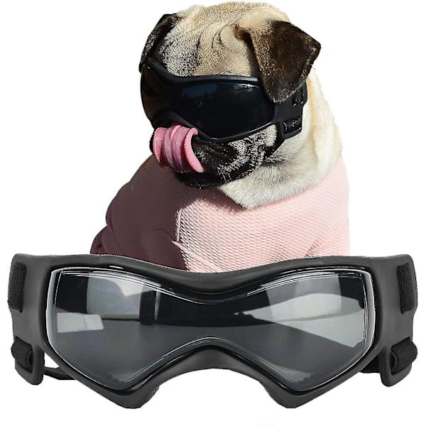 Hunde Goggles for små hunderaser Solbriller, Easy Wear Dog Uv Solbriller for små/mellomstore valper Black