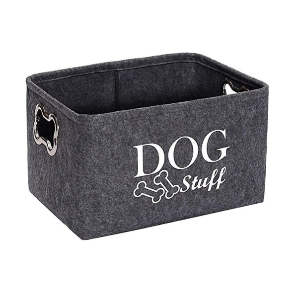 1 stk Hundelegetøj Filtæske Simple Pet Supplies Opbevaringsboks Diverse æske (mørkegrå)