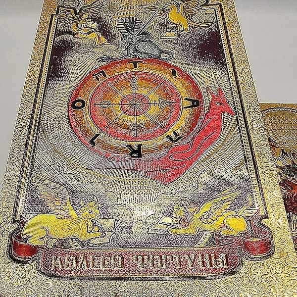 Høy kvalitet gullfolie Tarot russisk luksus spådomskort prediktive brettspill for det russiske markedet Russian Universe