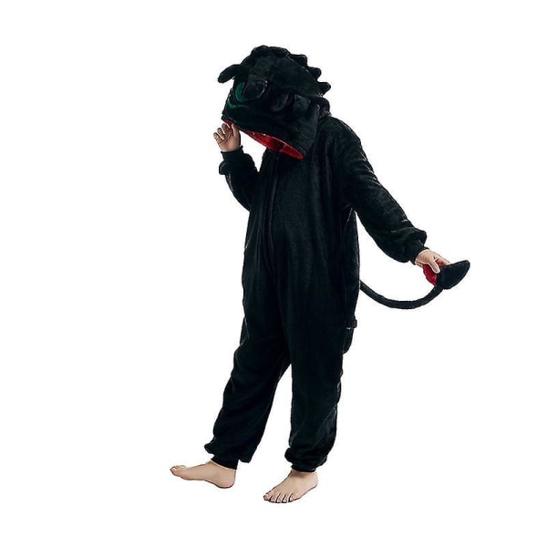 Hampaaton lohikäärmeen asu lapsille, sarjakuvaeläin, kokovartalo pyjama, Halloween, joulu, yhden kappaleen kigurumi 120