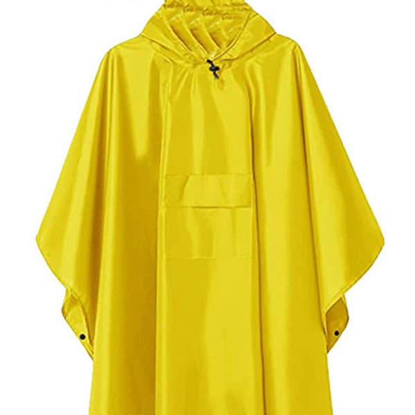 Regnkappe 3 i 1 hette regnponcho multifunksjonell regnfrakk poncho regnponcho voksen grey