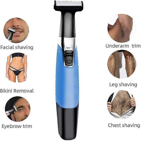 Elektrisk Skäggtrimmer Precision Rakapparat Hybrid Ansiktstrimmer USB Uppladdningsbar Grooming Kit Rakhyvel För Män Kvinnor Med 4 Guidekammar Rengöring B