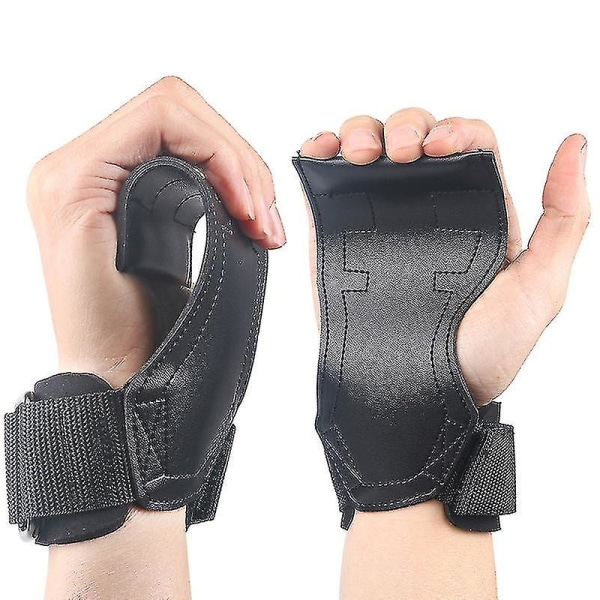 1 par Fitness Palm Guard Hansker Hanner Pull-up Benkpress Hantel Pvc Wrist Guard Hard Pull Booster Vektløftende grep med håndleddsstropper -tz Voksen