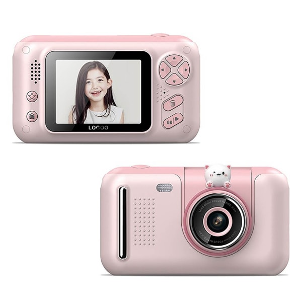 Lasten kamera kääntyvällä linssillä selfie-kuvaukseen, HD-digitaalikamera 3 4 5 6 7 8 8 vuotiaille tytöille syntymäpäivälahjat